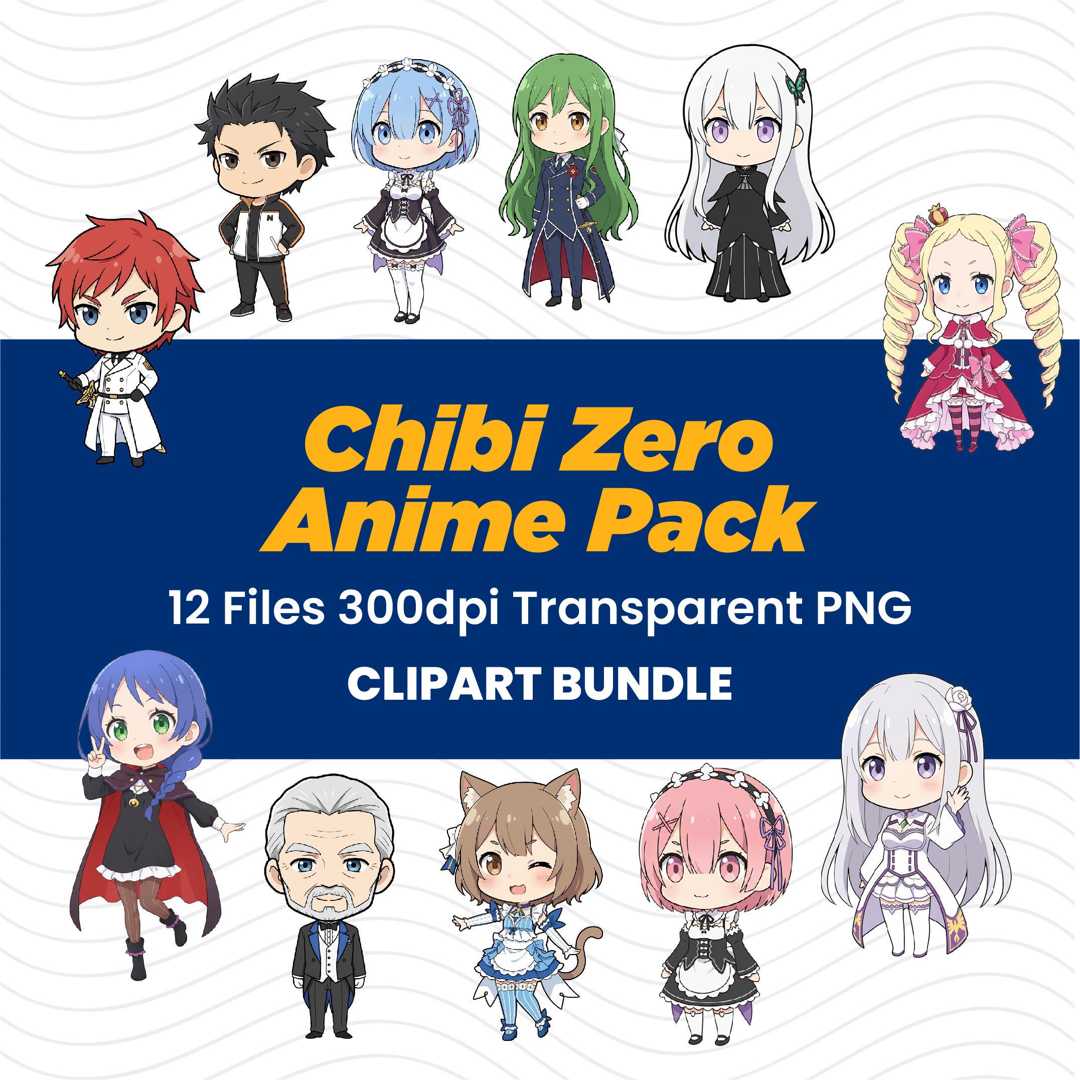Chibi Anime Character Clipart Bundle, Transparent PNG (digital Download ...