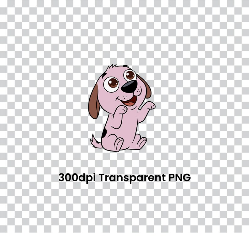 Pink Puppy Clipart Bundle, Dog Cartoon (digital Download, 37 PNG Files ...