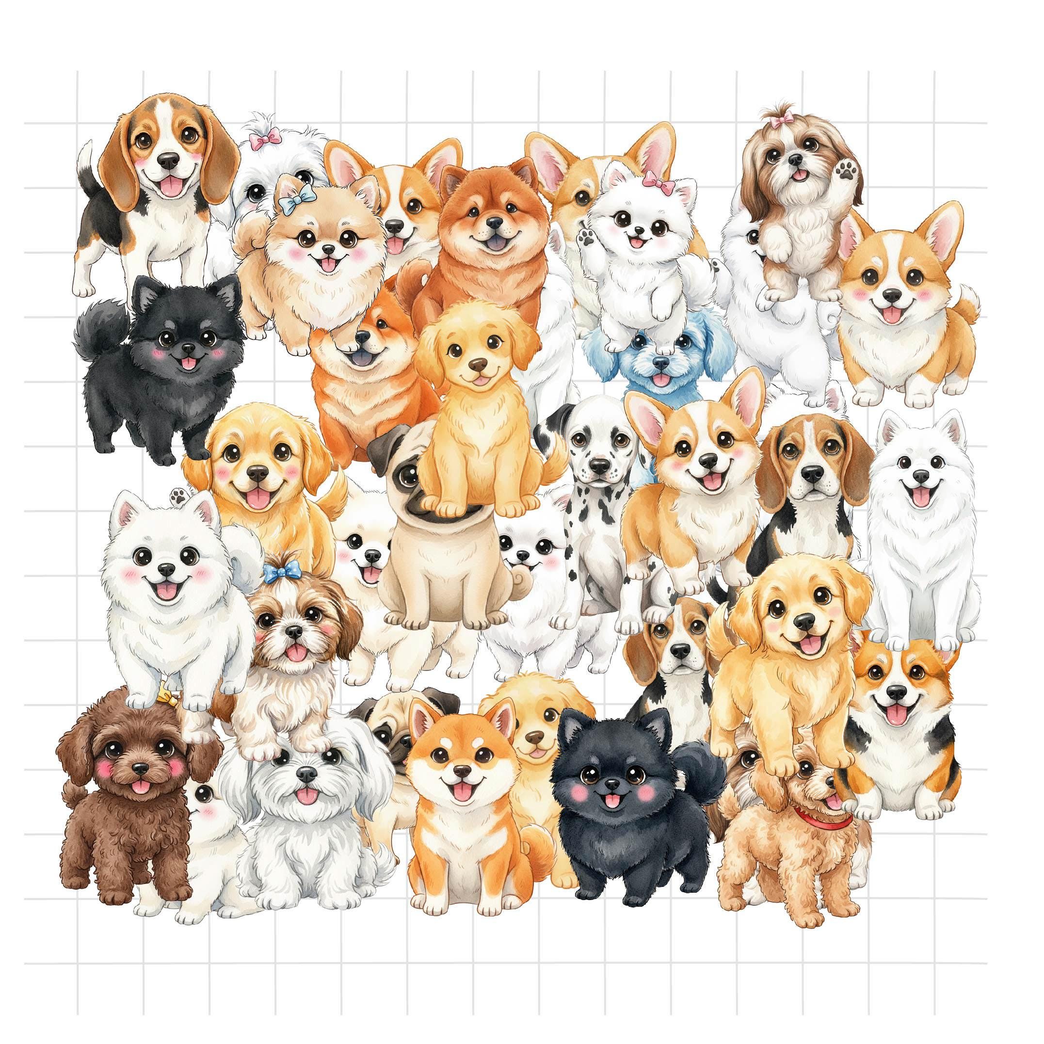 Watercolor Dog Clipart Bundle, Puppy PNG (39 Files) (digital Download ...