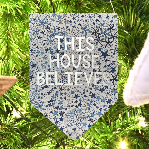 This House Believes Liberty Print Silver Metallic Banner