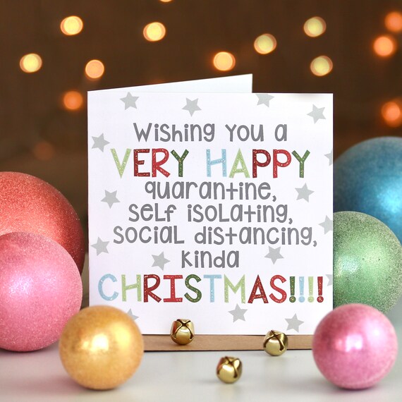 Happy Christmas Quarantine Social Distancing Star Card