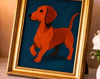 Contemporary Dachshund (Blue and Brown)