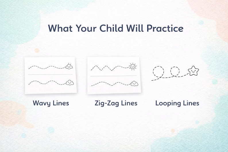 Zig Zag & Wavy Line Tracing Worksheets for Toddlers Ages 3–5 | Pre ...