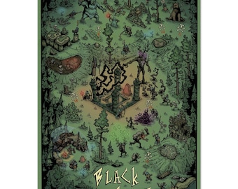EU Shipping - Hand-drawn Valheim Meadows Map – Fan Made Illustrated Print