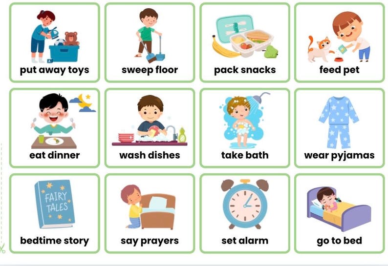 Minecraft Visual Schedule for Kids | Home Now Next Board | Daily ...