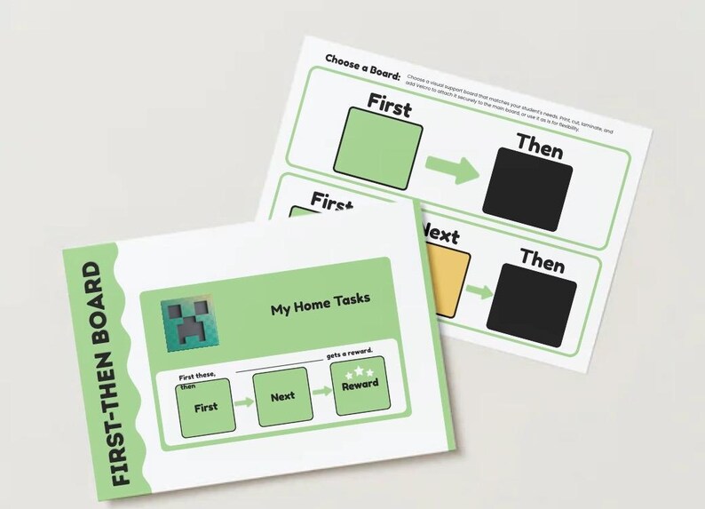 Minecraft Visual Schedule for Kids | Home Now Next Board | Daily ...