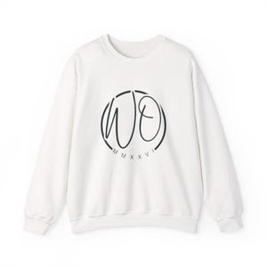 Monogram WO Circle Logo Sweatshirt | Minimal Script Initials, Roman Numerals