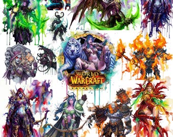 World of Warcraft Cataclysm Watercolor Print | Deathwing, Characters (Digital Download)