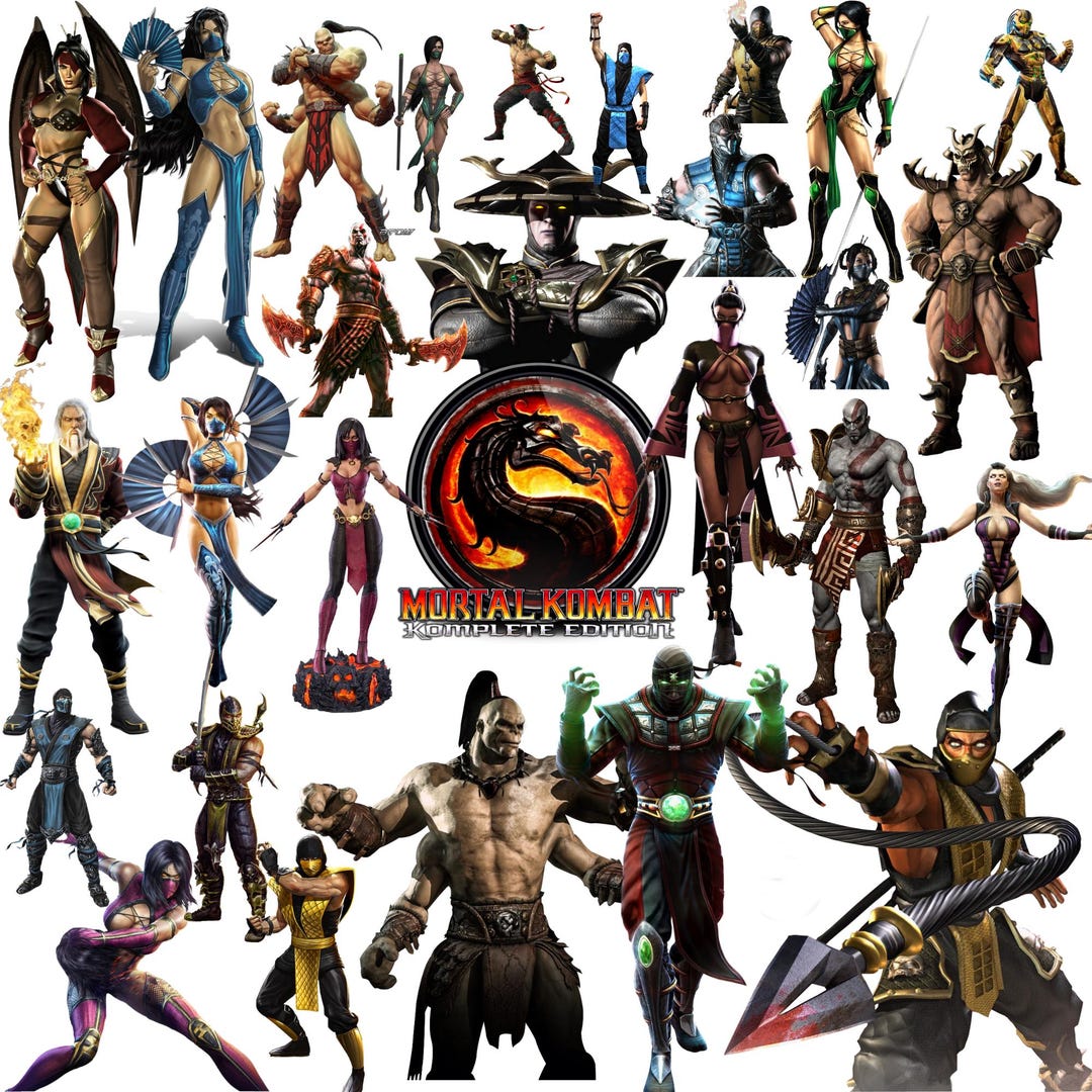 Mortal Kombat Png Bundle Classic Fighters Collage Poster Gaming Room mortal-kombat-png-bundle-classic-fighters-collage-poster-gaming-room