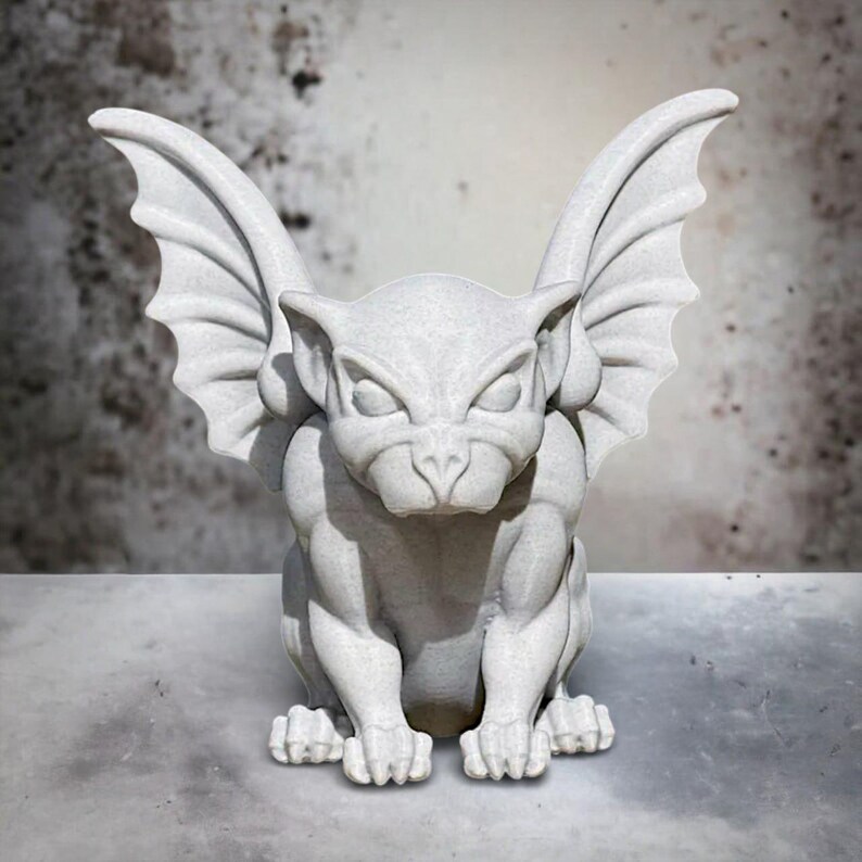 Gargoyle Garden Statue Outdoor Gothic Decor Stone Look Guardian ...