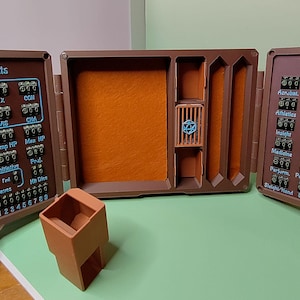 Handcrafted DnD Tabletop Character Command Box – Dice & Stats Organizer
