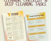 Cleaning Checklist Printable Deep Cleaning Planner Canva Template Household Cleaning Schedule Bundle