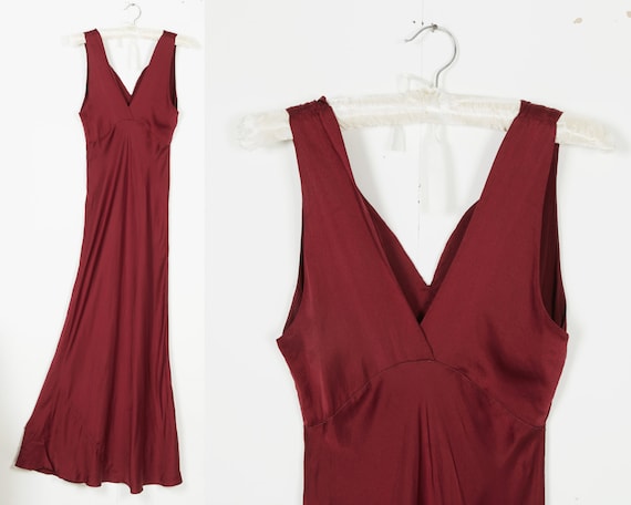 The Vida Dress | 1930s satin slip dress | deep pin