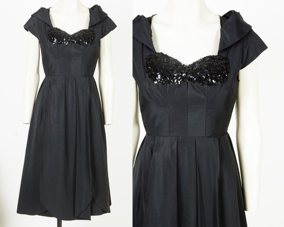 The Aria Dress | 1950s cocktail dress | sequin bus