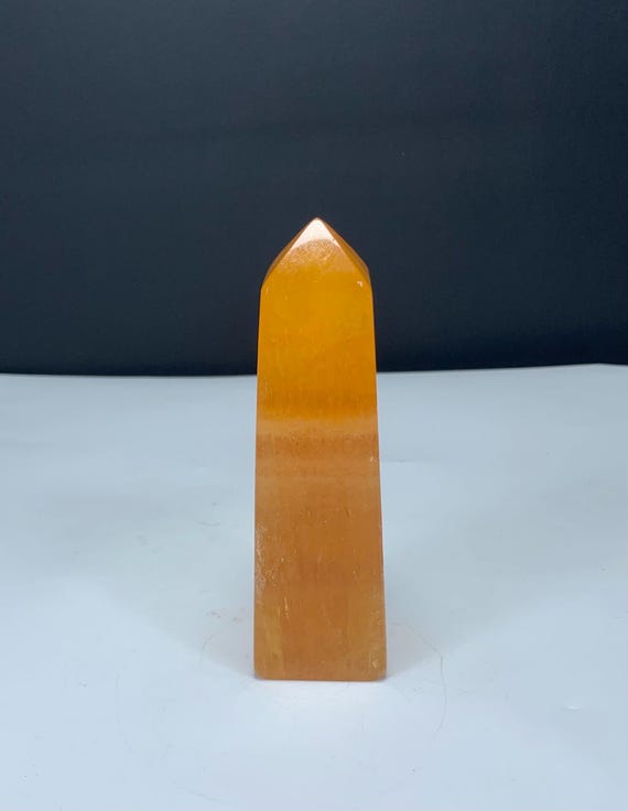 214 Grams Crystalize Orange Calcite Tower From Pakistan