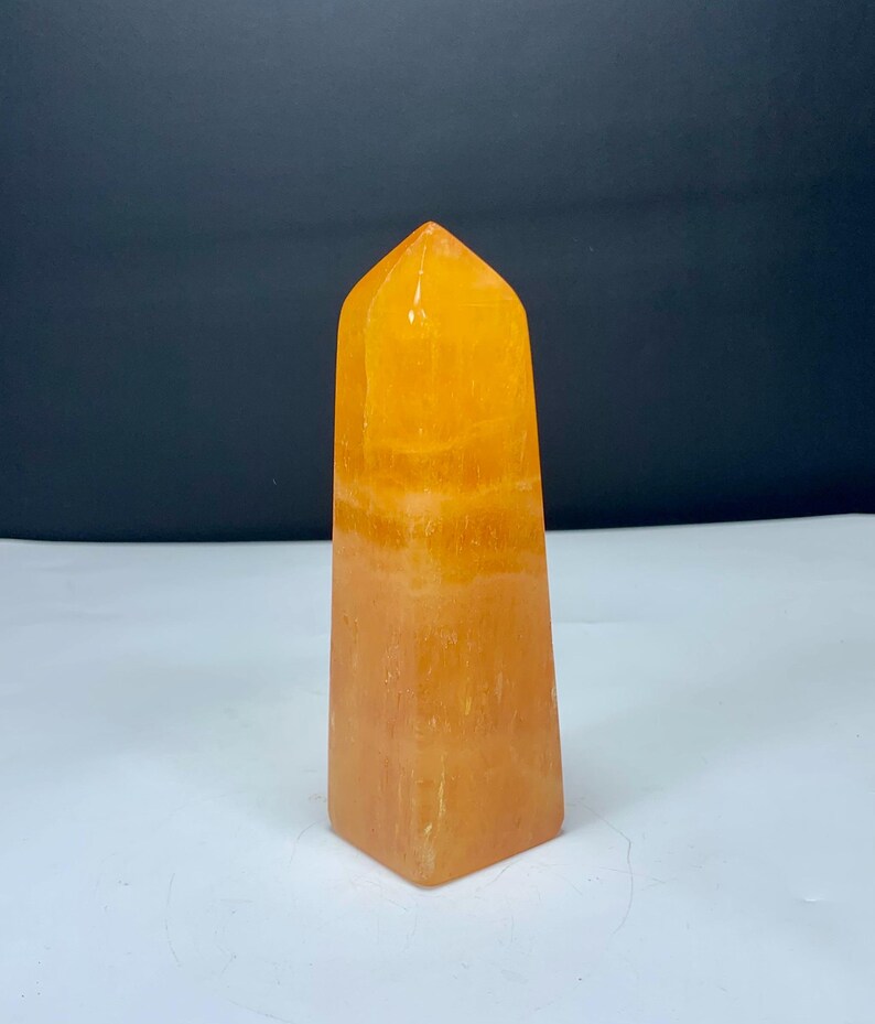 214 Grams Crystalize Orange Calcite Tower From Pakistan image 9