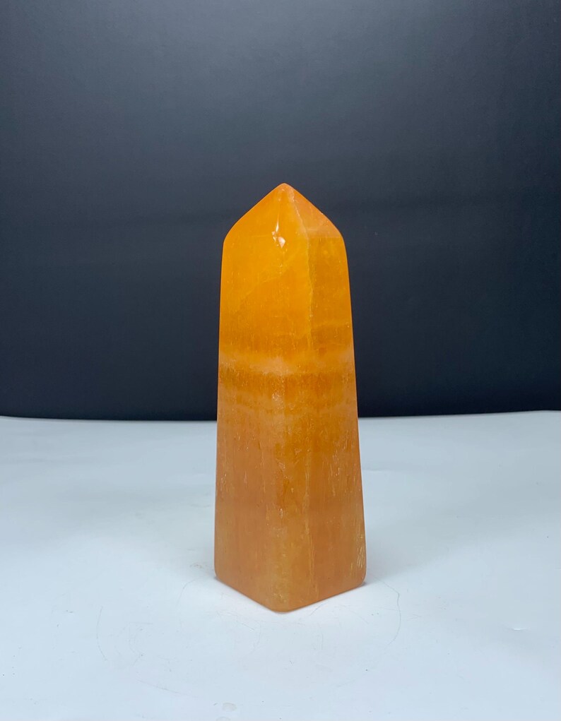 214 Grams Crystalize Orange Calcite Tower From Pakistan image 7