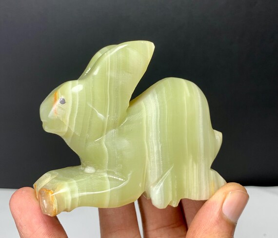 208 Grams Green Onyx Bunny From Pakistan