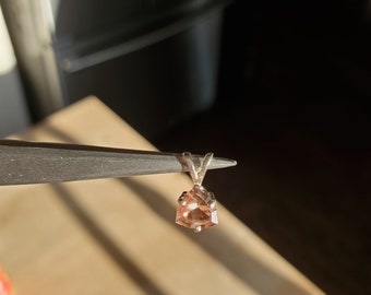 New 6mm Trillion Oregon Sunstone Silver Pendant