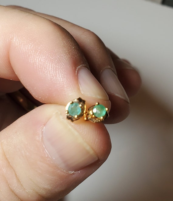 New 3mm Emerald Earrings