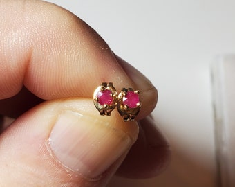 New 3mm Ruby Earrings