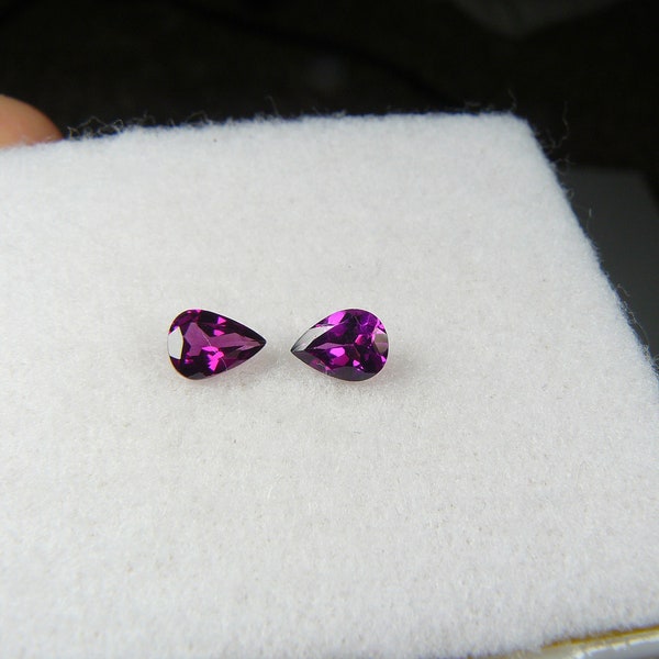 1.55ct Purple (Grape)  Garnet Pair of 7 x 5mm Pears