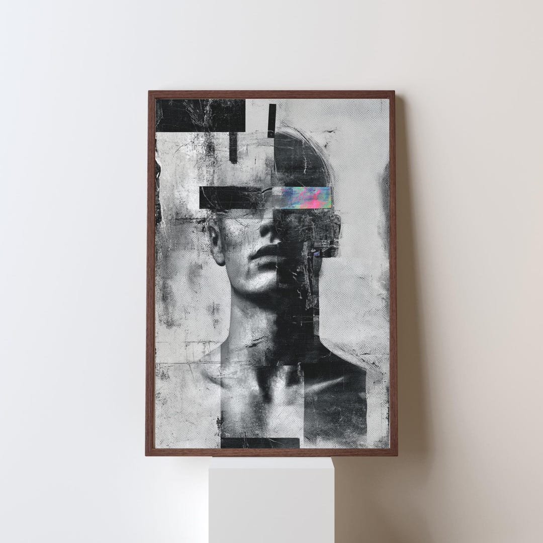 Obscured Identity Abstract Portrait Wall Art – Modern Human Form ...