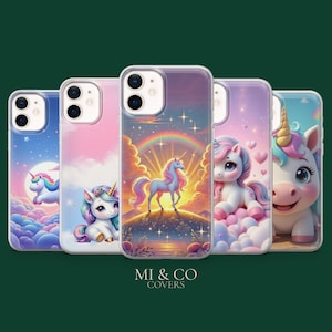 Custodia per telefono unicorno, custodia arcobaleno Pegasus per iPhone 17Pro, 16, 15, 14, 13, 12, Samsung S25, S24, S23Fe, S22, A17, A26, A56, Pixel 10, 9