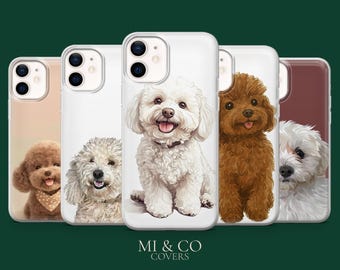 Poodle Dog Phone Case Doodle Puppy Cover for iPhone 17Pro, 16, 15, 14, 13, 12, Samsung S25, S24, S23Fe, S22, A17, A26, A56, Pixel 10, 9