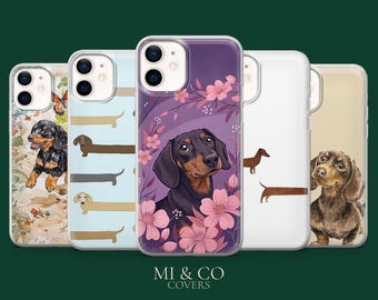 Dachshund Phone Case Sausage Dog Wiener Dog Cover for iPhone 17Pro, 16, 15, 14, 13, 12, Samsung S25, S24, S23Fe,S22,A17,A26,A56, Pixel 10, 9