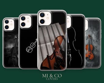Violine Handyhülle Musik Instrument Stings Cover für iPhone 17Pro, 16, 15, 14, 13, 12, Samsung S25, S24, S23Fe,S22,A17,A26,A56, Pixel 10,9Pro