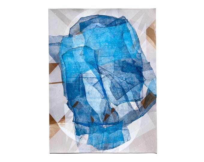 Large Original Monotype |Cocoon (Improvisation w/cardboard fragments) | 22 x 29.5 in