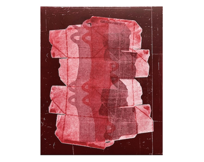 Collagraph print w/ McDonald's Happy Meal Box | 21 x 25.75 inches