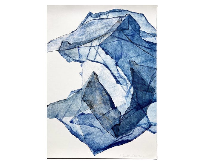 Untitled (improvisation with fragments) | Original Monoprint | 18.5 x 25.5 inches