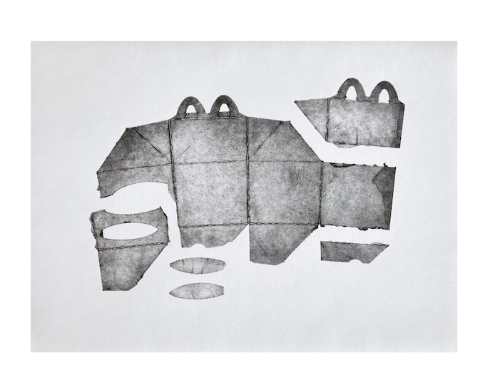 Happy Meal box (deconstructed) | Original Collagraph print | 28x21 inches