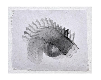 Original Monoprint | handmade junk mail paper | 10x8 inches
