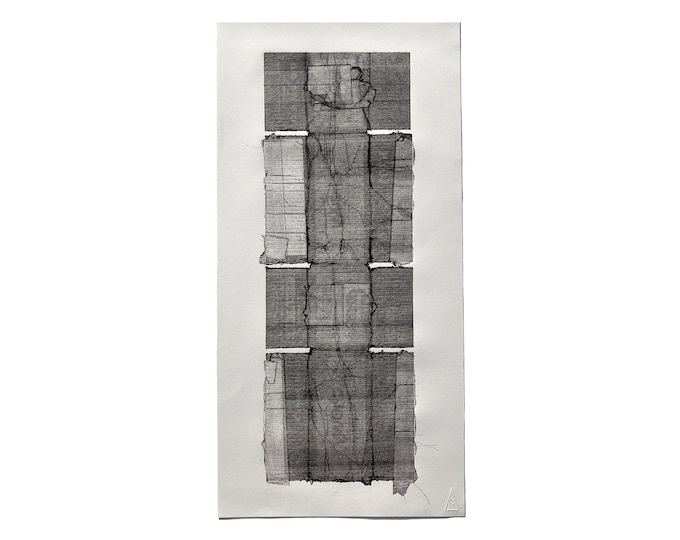 Artifact 1F.3 (crushed shipping box) | Original Monoprint | 16.75 x 34 inches
