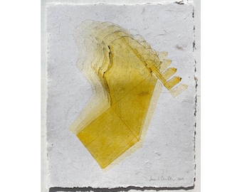 Original monotype on handmade junk mail paper | 15 x 18.5 inches | 1/1