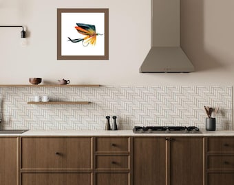 Impresión artística de Orvis Cheney Fly (5x7): Pintura acrílica sin marco