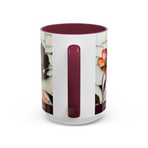 Custom Grandma Mug with Name, Stained Glass Flower Coffee Cup, Personalized Nana Gift, Mother’s Day Gift for Grandma, Floral Birthday Mug