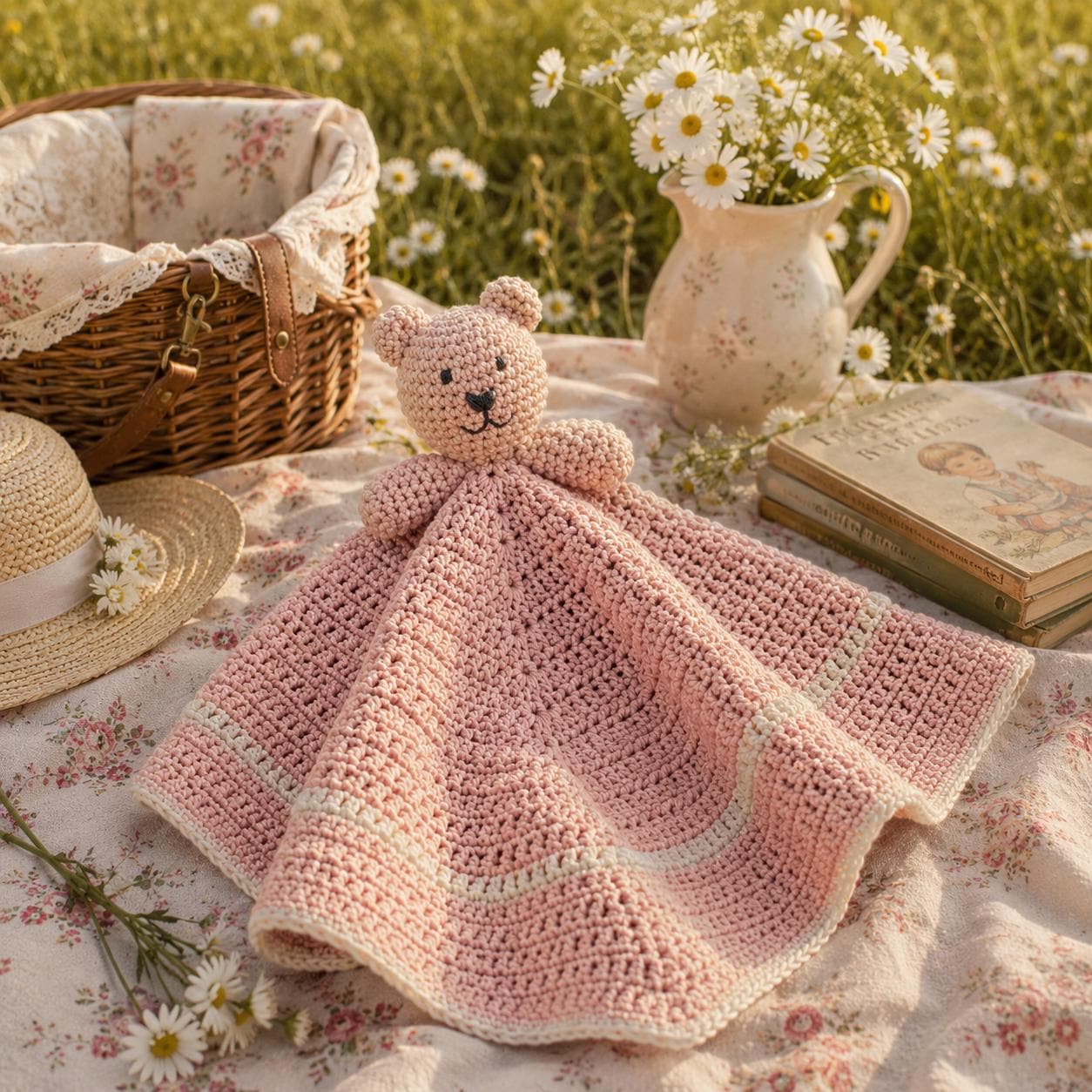 Crochet Teddy Lovey Blanket Pattern, Beginner Friendly Baby Comfort ...