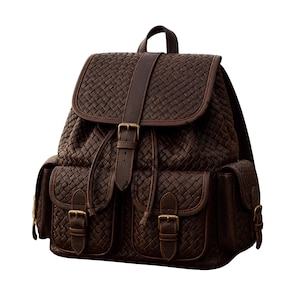 Zaino personalizzato in pelle intrecciata, zaino in vera pelle intrecciata, borsa da viaggio unisex personalizzata, zaino multiuso con tasche, il regalo perfetto.