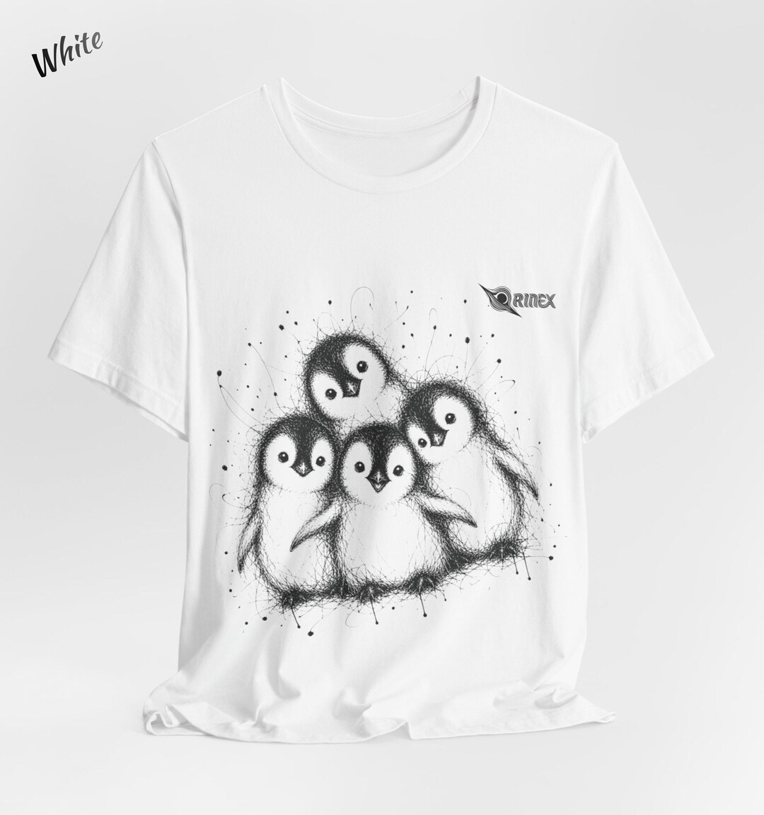 Penguin Shirt With Line Drawing, Animal Line Art Tee, Bird Lover Gift ...
