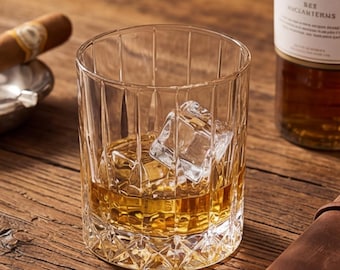 Verre à whisky en cristal sculpté à la main, style Edo Kiriko, motif étoile, verre à whisky de luxe K9 Crystal, cadeau idéal pour la fête des pères.