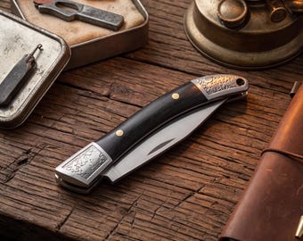 Mini Pocket Knife Vintage Keychain Knife Small Folding Blade for Men Classic Wood Handle Fruit Knife Groomsmen Gift Small EDC Tool