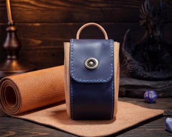Customizable D&D Dice Bag Leather RPG Pouch Vintage Retro Style Personalized Engraved Gift for Gamers | Genuine Leather Tabletop Accessory