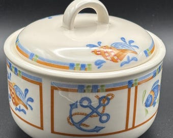 Seaside Pattern Sugar Bowl with Lid by Johnson Brothers England