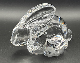 Vintage Orrefors Crystal Mother Rabbit with Baby