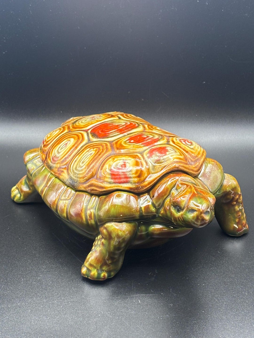 Vintage Ceramic Turtle Lidded Box Arnels - Etsy