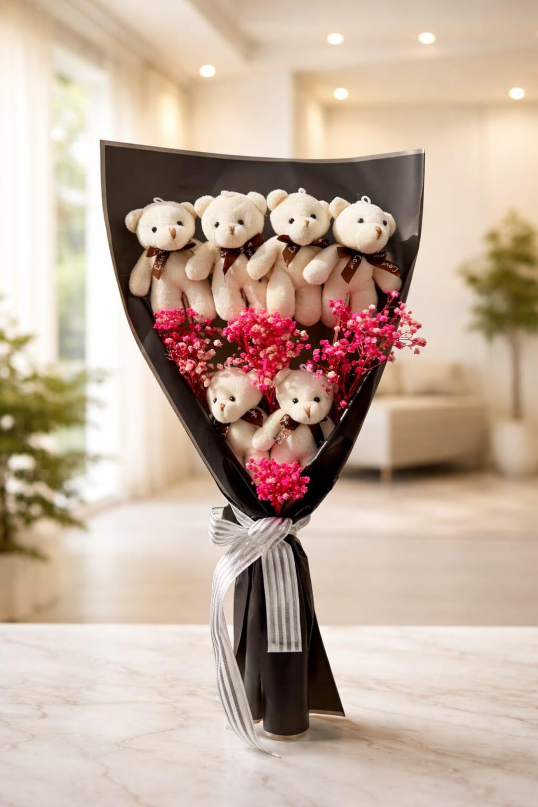 Teddy Bear Flower Gift Bouquet - Etsy
